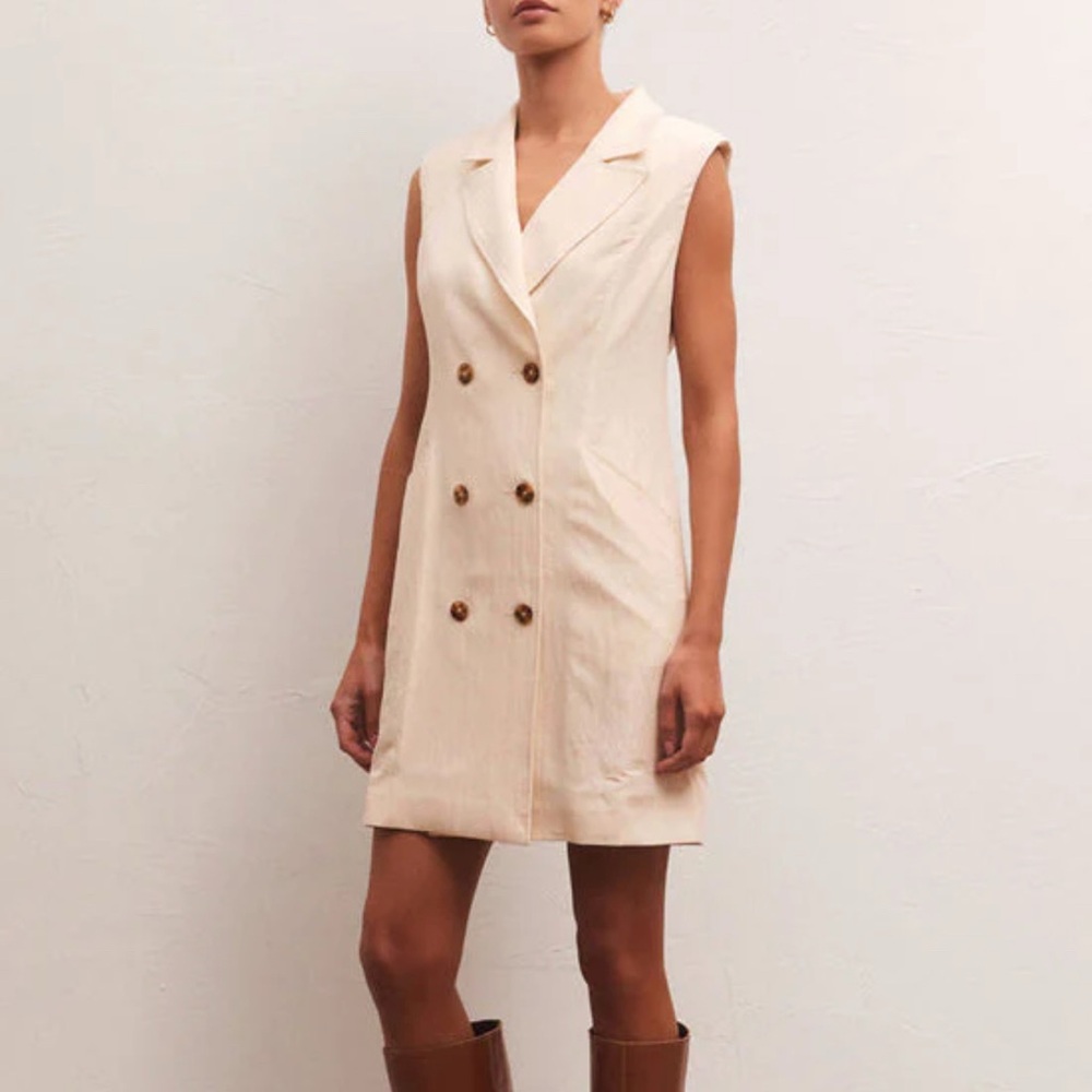 Z Supply Tailored Vest Dress in Cream